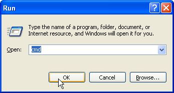 Run dialog box