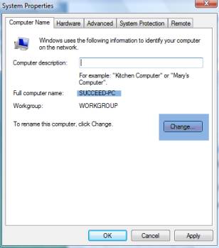 Change Computer Name Vista and Windows 7