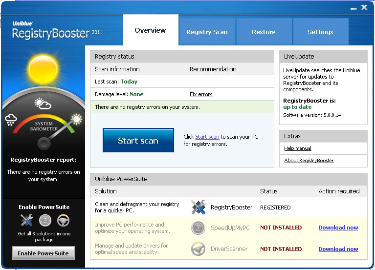 registry booster home screen