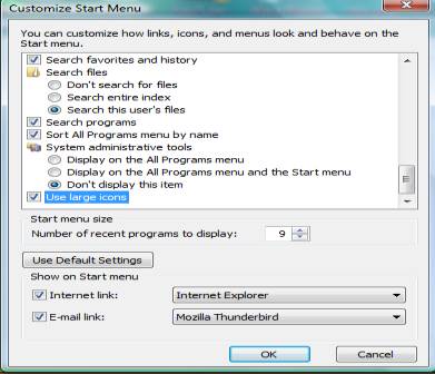 start menu icon size Vista 3